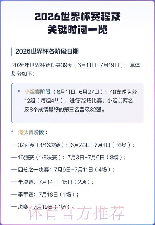2026世界杯每日赛程最新实时赛程怎么查